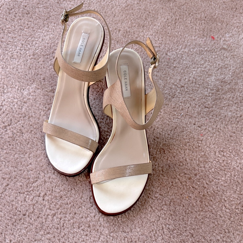 Cole Haan Women's Beige Strap Sandals